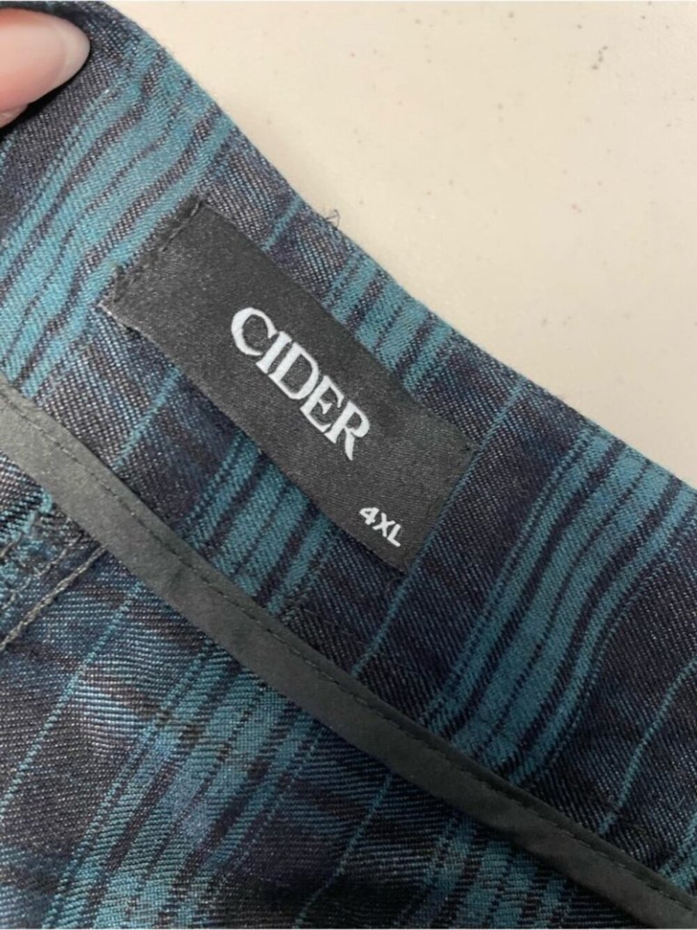 Cider Plaid Wide Leg Pants Blue Black 4XL Grunge Y2K Streetwear Academia Relaxed - Picture 13 of 15